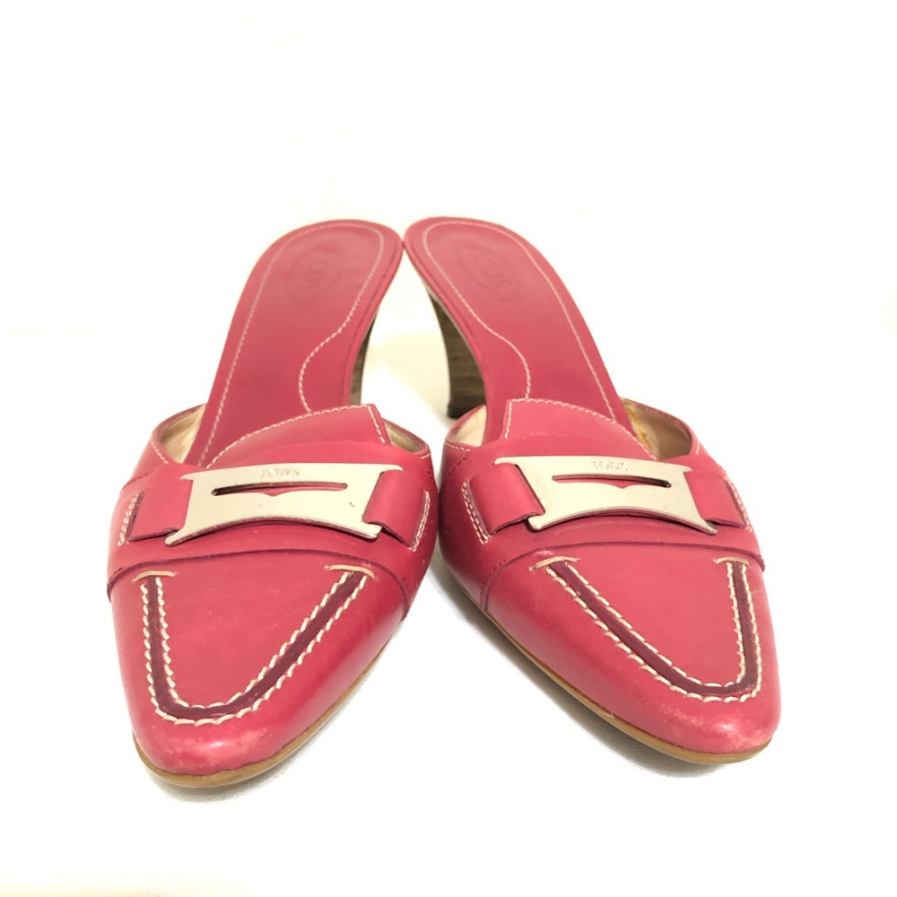 Tod's Pink Mules with Silver Accent
